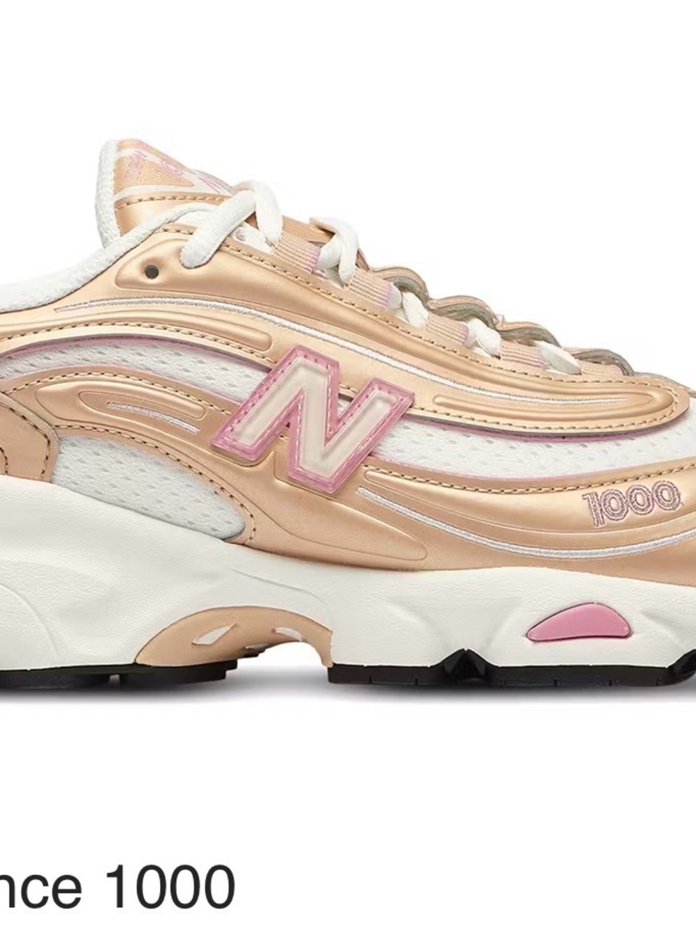 New Balance Women’s Beige and Pink Layered Running Sneakers - Picture 2 of 2